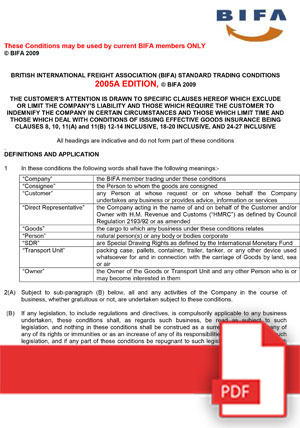 BIFA Conditions PDF